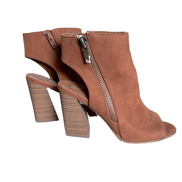 Faux Suede Peep-Toe Booties - Picture 2 of 6
